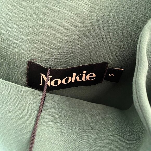 Nookie Billie Square Neck Fitted Bodycon Cocktail Mini Dress Khaki Green - Picture 6 of 8